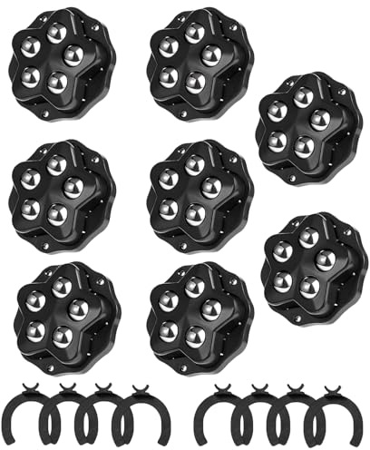 NANASUGUR 8 Stück Selbstklebende Kugelrollen, Flache Möbelrollen Universal 360° Lenkrollen Schwerlast Mit 5 Stahlkugeln, Für Möbel & Aufbewahrungsbox, Inkl Stopper & Klebepad, Leise & Bodenschutz
