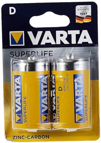 VARTA Blister de 2 Piles Salines Superlife 2020 Mono D LR20