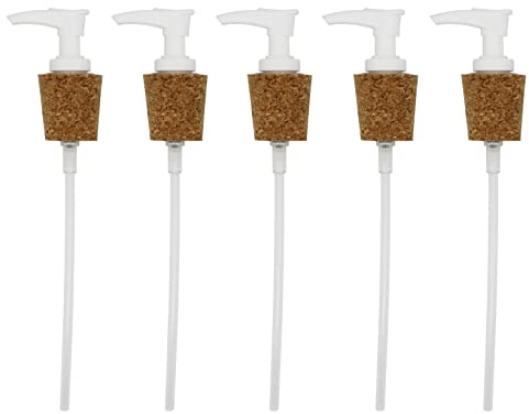 Creative Hobbies Weißer Pumpspender mit Korkverschluss für einfaches Eindrücken (5 Stück)