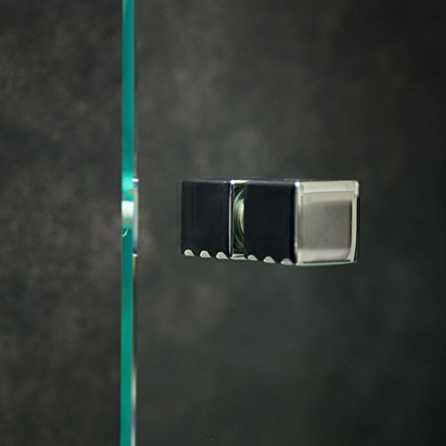 Duschtürknopf eckig 'Quadro 3', Paar, 30 x 30mm, Chrom