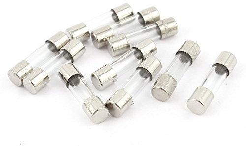 sourcing map 10 Pcs Rapide Rapide Fusion Verre Fusible 5x20mm 250V 80mA 0.08A