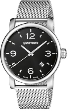 WENGER Herren Armbanduhr, Swiss Made, Analog Quarz Edelstahl 01.1041.124