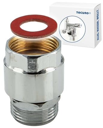 tecuro - Rohrbelüfter für Auslaufventile und Zapfhähne, Innengewinde 3/4 x Außengewinde 3/4, Messing CW617N, verchromt
