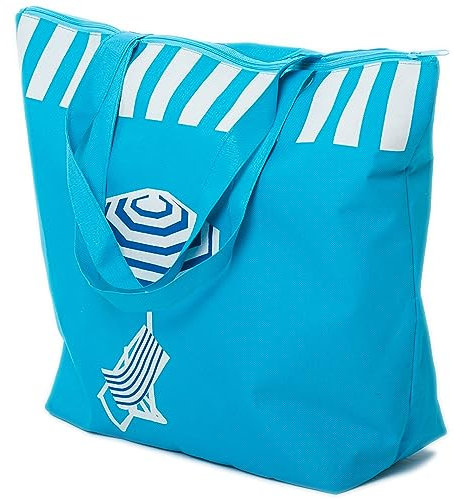 AIREE FAIREE Strandtasche Damen Schultertasche Shopper Sommer Tasche Größe 50 x 38 x 16 cms Reißverschluss Schirm Sonnenschirm