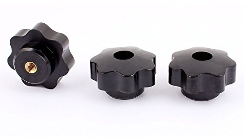 sourcing map 3 Stück M6 x 40mm Plastikkopf Kreuzgriff Sternschraube schwarz | Sterngriff