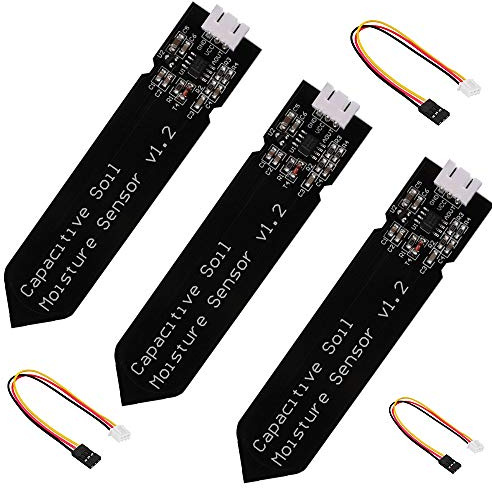 3pcs Analog Capacitive Soil Moisture Sensor V1.2 Wide Voltage Corrosion Resistant with Cable for Arduino Raspberry Pi