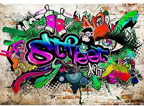 Runa Art - Fototapete Graffiti Streetart - Vlies Wand Tapete Wohnzimmer Schlafzimmer Moderne Wanddeko Bunt 528 x 280 cm 9218015c