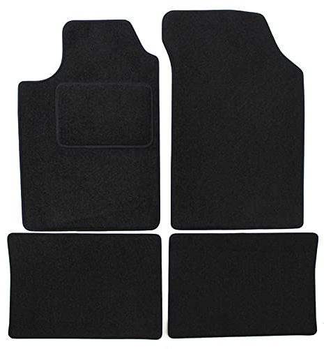 J&J AUTOMOTIVE | Tapis De Sol Noir Velours sur Mesure pour Clio 2 1998-2005, Base Antidérapante, Renforcée dans la Zone de la Pédale