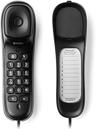 Motorola Voice - Telefono con filo CT50, Design semplice e compatto con funzione radiale, Disattivazione microfono, Montaggio a parete, Controllo volume suoneria - Nero