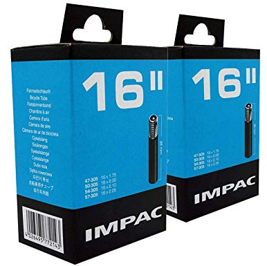 Impac 2-pack cykelrör 16 tum Schrader-ventil (biltypventil) - 16 x 1,75-2,25 (47-305/57-305)