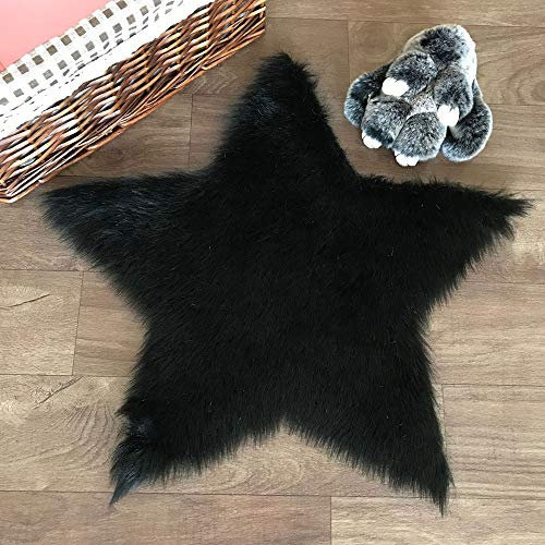 YLXD Lammfellimitat Teppich,Faux Lammfell Schaffell Teppich,Hochflor Rug, Kunstfell Dekofell in Super Weich Lammfellimitat Teppich Nachahmung Wolle Bettvorleger Sofa Matte(Sternform)