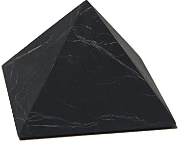 DOJA Barcelona | Schungit Pyramide 7cm | Schungit Stein Schutz | Schwarzer Edelstein Pyramiden Energie | Verwendungen der Shungit Kristall Pyramide: Chakra Steine Heilungspyramide