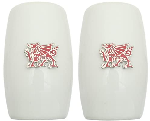 Red Welsh Dragon China Salt and Pepper Shakers Cruet Set Modern White CSP 491