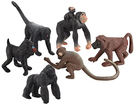 Miniatur-Affenfiguren aus Harz, Dschungeltiere, Spielzeug zur Dekoration und Sammlung im Kinderzimmer