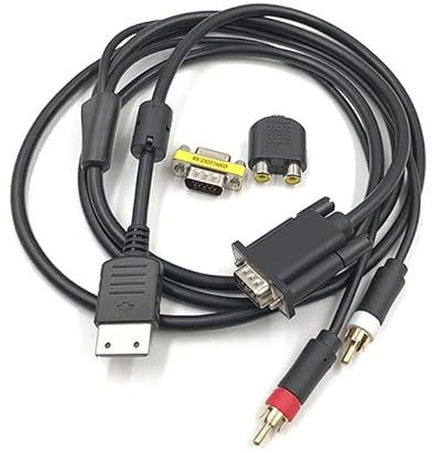 VKMKV for Sega Dreamcast DC VGA câble Haute définition Adaptateur Son RCA boîtier HD PAL NTSC for Sega Dreamcast DC Console (Color : Full DC VGA Cable)