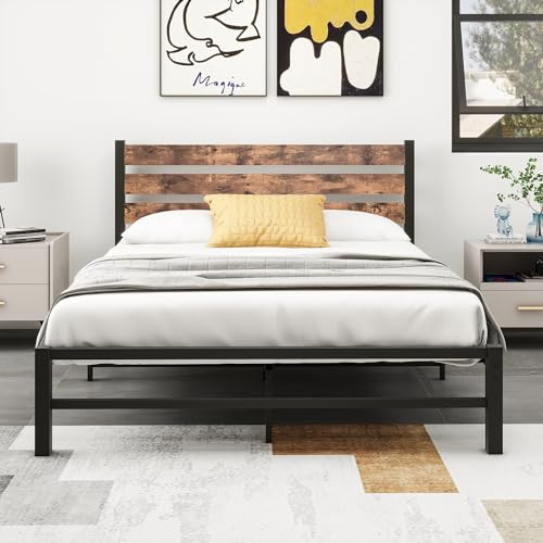 HOMERECOMMEND Bettrahmen Bett 120x200 cm Metallbett mit Kopfteil und Fußteil Heavy Duty-Metall-Plattform-Bettrahmen Solid und stabil Metalllatten Unterstützung