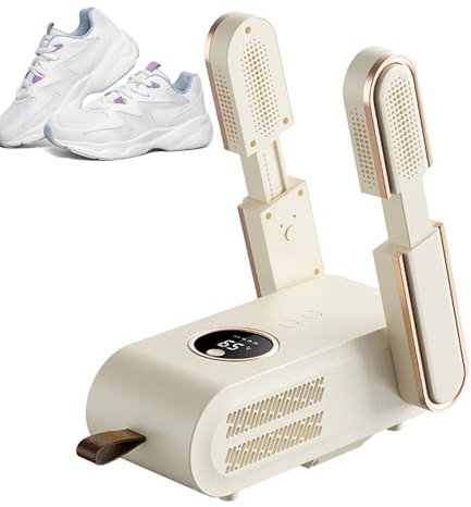 Goowafur Stiefeltrockner für Arbeitsstiefel, Schnell aufheizender Sneaker-Trockner mit Smart-Timer, Sicherer Schuhdesodorierer mit Digitalanzeige, tragbare Faltbare Stiefelwärmer für Zuhause, Reisen