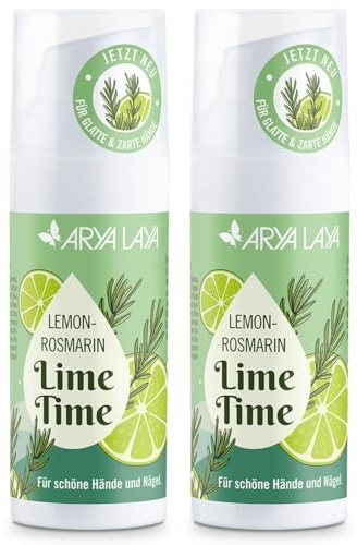 ARYA LAYA Lemon-Rosmarin Handpflege im Doppelpack (2 x 50 ml) | Handcreme Lime Time (Special Edition) für zarte Hände, im praktischen Airless-Spender, vegan