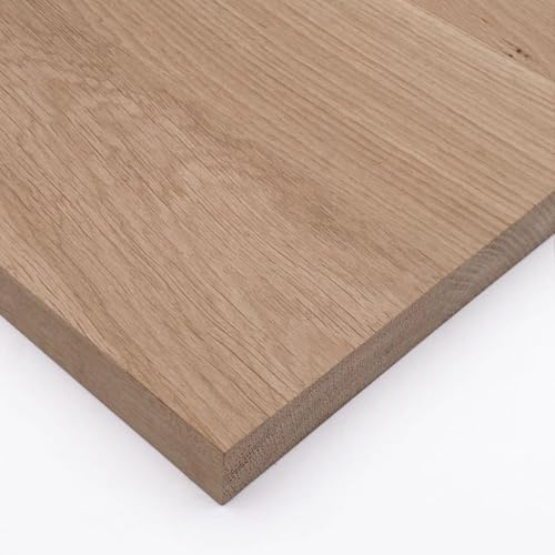ZUSCHNITTPROFI.DE Eiche Massivholzplatte, 20 x 30 x 2,8 cm | Glatt gehobelte, handgefertigte Eichenplatte für Möbelbau und DIY-Projekte
