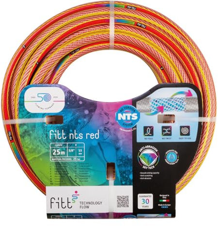 FITT NTS RED 1/2 (12,5 mm) 30 m - Robuster und Flexibler Gartenschlauch in roter Farbe für eine Intensive Nutzung