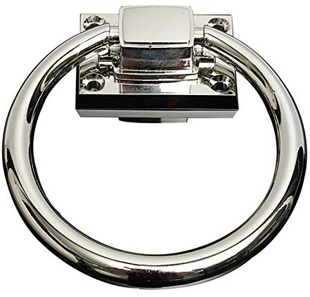 Türklopfer,Anschlagring für Haustür Türgriff Tür Pull Ring Knob Shiny Silber-Tropfen-Pull Ring Holztürklopfer Stuhl Pulls Griff
