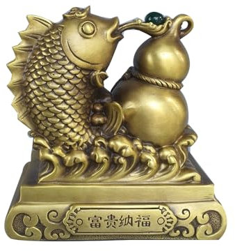 LONDAEE Collectionnez des ornements en cuivre pur en forme de poisson rouge 1