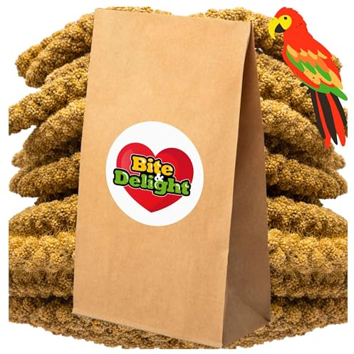 Bite & Delight 1kg Kolvmillets – Året-runt-fågelmat för burfåglar, undulater, naturlig hirs för papegojor och exotiska fåglar