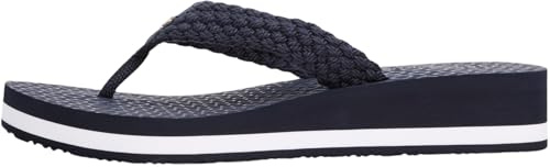 Tommy Hilfiger Dam Th Crochet Mid Beach Sandal Fw0fw08737 Flip Flops, Blå rymd blå, 42 EU