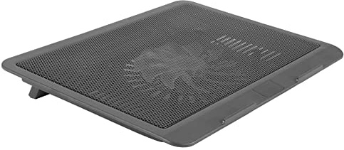 Joskeijky - Alfombrilla de refrigeración para ordenador portátil con ventilador grande, ventilador para ordenador portátil con puerto USB 2 en 1, luz LED azul, soporte ajustable