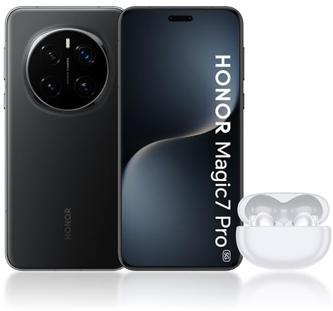 HONOR Magic7 Pro Noir, Smartphone Android 5G, 12Go+512Go, Écran AMOLED 6,8, Batterie 5270mAh, HONOR Choice X5 Pro Blanc écouteurs sans fil inclus – Version FR [Exclusivité Amazon]