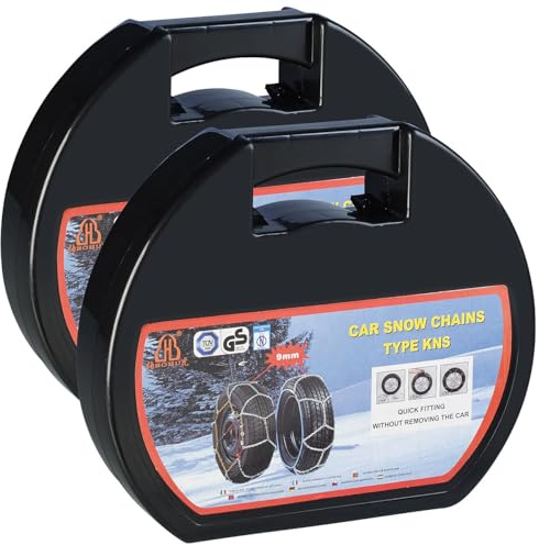 Lescars Pkw-Schneekette: 2er-Set Schneeketten Größe XL für Reifen 245/45 R18 u.v.m. (Reifenkette, Auto Zubehör, EIS)