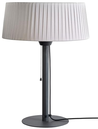 Modern Portabel Elektrisk Halogen Terrassvärmare 1500 W Stål Trädgård Terrass Utomhus Tillbehör Grå Olleria