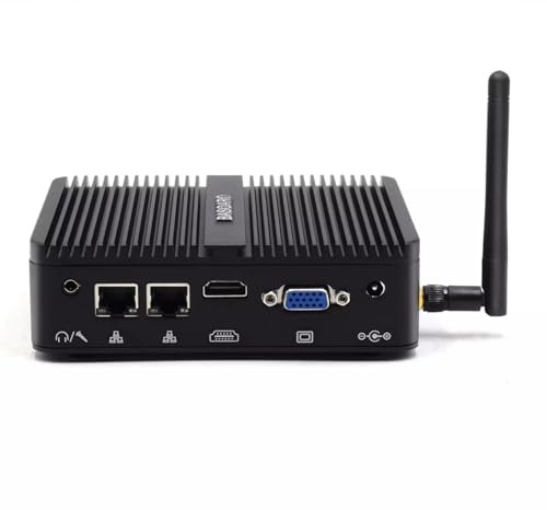 BASOARO Industrie PC Mini PC Lüfterlos N100, Fanless Industrial Computer, 8GB RAM 256GB SSD, Gigabit Ethernet, HD VGA Dual Display, 2 RS232 COM, Dual Band WLAN, BT, Win 11 Pro