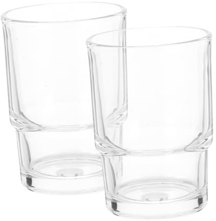 Portaspazzolino in vetro, trasparente, 2 pezzi, multifunzione, per il lavaggio della bocca e accessori da bagno, lavorazione di alta qualità, infrangibile e antiscivolo