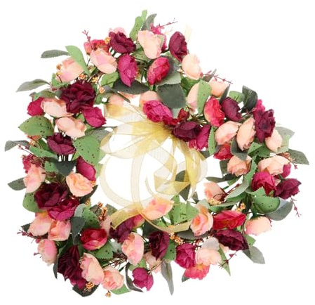 GLEAVI Ghirlanda Floreale Forma Decorazione Per Cerimonie Nuziali Fiori Con Foglie Verdi Per Feste e Compleanni