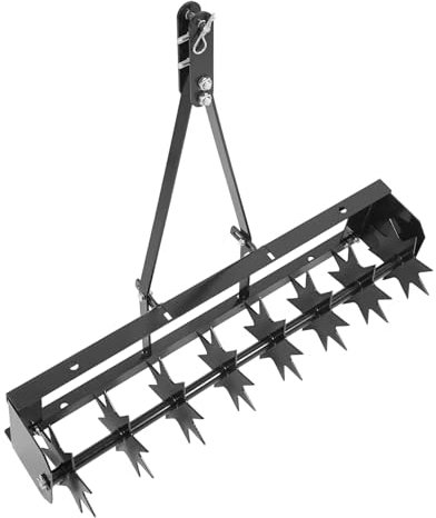 Rasenbelüfter Manuell, Rasenlüftungsgerät, Rasenlüfter Walzen, Rasenrolle mit 8 Nägeln (10cm) und Stiel, Handvertikutierer Rasenwalze für Höfe, Rasenflächen im Garten (24.8cm x 81cm/78.5cm)