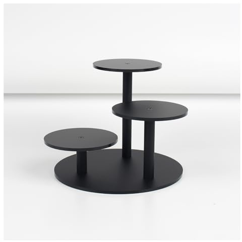 YQUQAQN Frosted Acrylic Table Display Stand for Figure Small Display Risers Black for Succulent Plants 3 Tier Round Risers for Decor 1 Pack