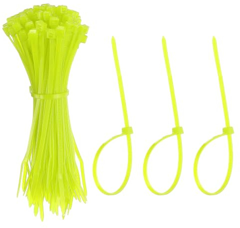YELARXI Zip Ties Plastic Cable Ties, Self-Locking Wire Zip Tie 4 Inch Fit for Home Garden Office Workshop Travel - (100 Pack, Fluorescent Green)