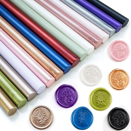 Tomgenrine Heißklebepistolen-Siegelwachsstifte - geeignet für Siegelstempel, Briefe, Grußkarten, Weinverpackungen, Handarbeiten sowie Hochzeits- und Party-Einladungen,20er Pack（Multicolor）