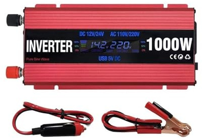 Convertisseur Onduleurs Solaires 600 W 1000 W 2000 W À Onde Sinusoïdale Modifiée USB pour Voiture DC 12 V 24 V AC 110 V 220 V Transformateur Tension Transformateur(220V_1000W)