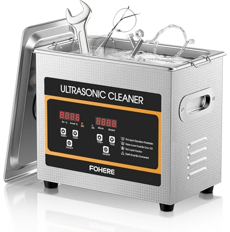 FOHERE Ultraschallreiniger Maschine, Professioneller digitaler Labor-Ultraschall-Teilereiniger mit Heizungstimer, für Schmuckaufbereitung, Autoteile (Ventile/Getriebe), Waffenteile (3.2L)