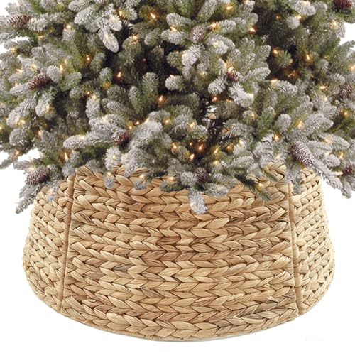 Weihnachtsbaum Korb aus Rattan, Ø 70 cm - Baumrock/Weihnachtsbaumring/Christmas Tree Collar/Weihnachtsbaumständer Abdeckung/Weihnachtsbaumkragen/Tannenbaum Umrandung/Weihnachtsbaum Fuss Verkleidung