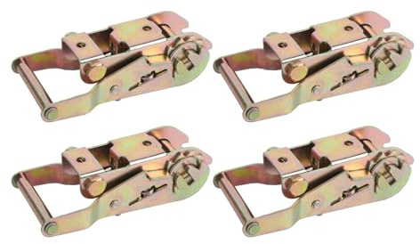 FTVOGUE Tenditore a Cricchetto 4 Pezzi, Acciaio Al Carbonio, di Trazione 1500 Kg, per Carico Sicuro su Auto, Camion, Motociclette