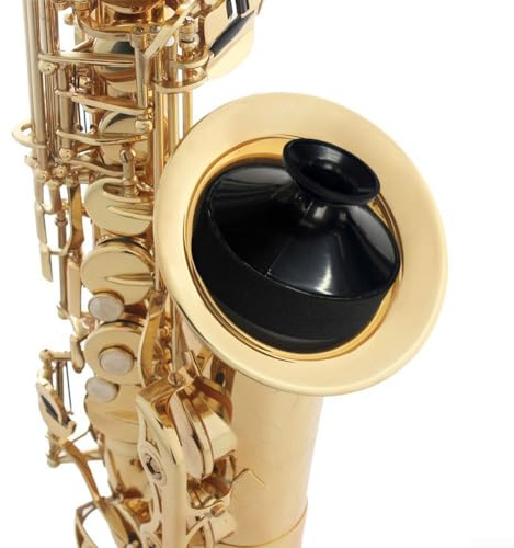 Altsaxophon-Dämpfer für Holzblasinstrumente, ABS-Soundschalldämpfer mit kompaktem Design, kompatibel mit Altsaxophon, Gold/Silber/Schwarz (Schwarz)