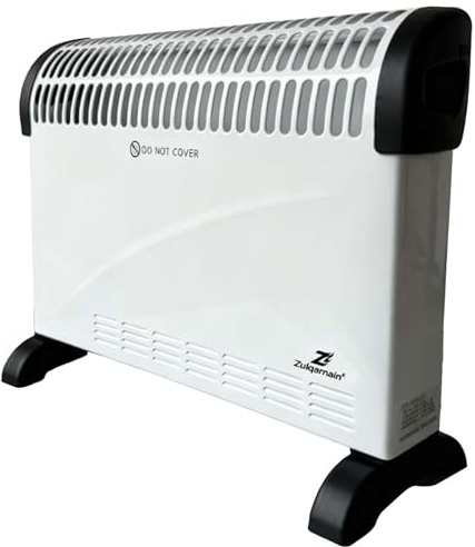 A2Z 2000W Convector Heater with Adjustable Thermostat 2 Heat Settings 750W & 1250W Fast-Heating Metal Housing, Overheat Protection Indicator Light Free-Standing Portable Electric Room Heater