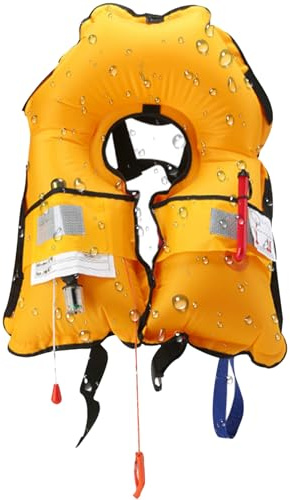 Odoukey Gilets de Sauvetage gonflables pour Adultes, Gilet de plongée réglable avec sifflet sécurité, Gilet Sauvetage Gonflable Manuel avec réflecteur, Kayak Portable pour la Natation et Le su