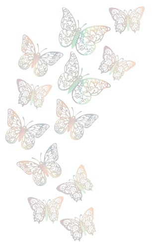 minkissy 36 Stück 3D Papierschmetterlinge Wanddekoration Bunt Papier Schmetterlinge zum Basteln Partydeko für Geburtstage Hochzeit Babypartys Wohnzimmer