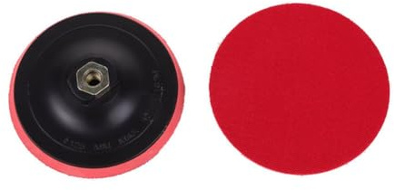 2 Pack 125 mm and Backing Pads for Angle Grinder, 5 Inch Interface with for m14 Thread, Red and Black Soft Foam Attachment Plates for Polishing and Buffing