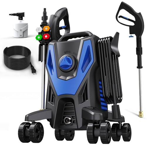 Zelonpro Pressure Washer, Power Washer 2026 Upgraded with 55FT Cleaning Range, 4 Nozzles Cleaning Machine for Cars, Homes, Patios, Fences, Blue