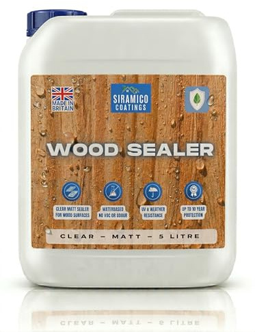 Wood Sealer I 5 litres I Clear Waterproof Wood Treatment for Decking, Fences, Sheds & Garden Furniture I UV & Weather Resistant Outdoor Wood Protector
